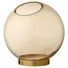 AYTM Globe Vase Ø17 Cm, Amber/Brass -Candleholders Sales aytm globe vase amber brass 2