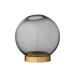 AYTM Globe Vase Ø10 Cm, Black / Brass