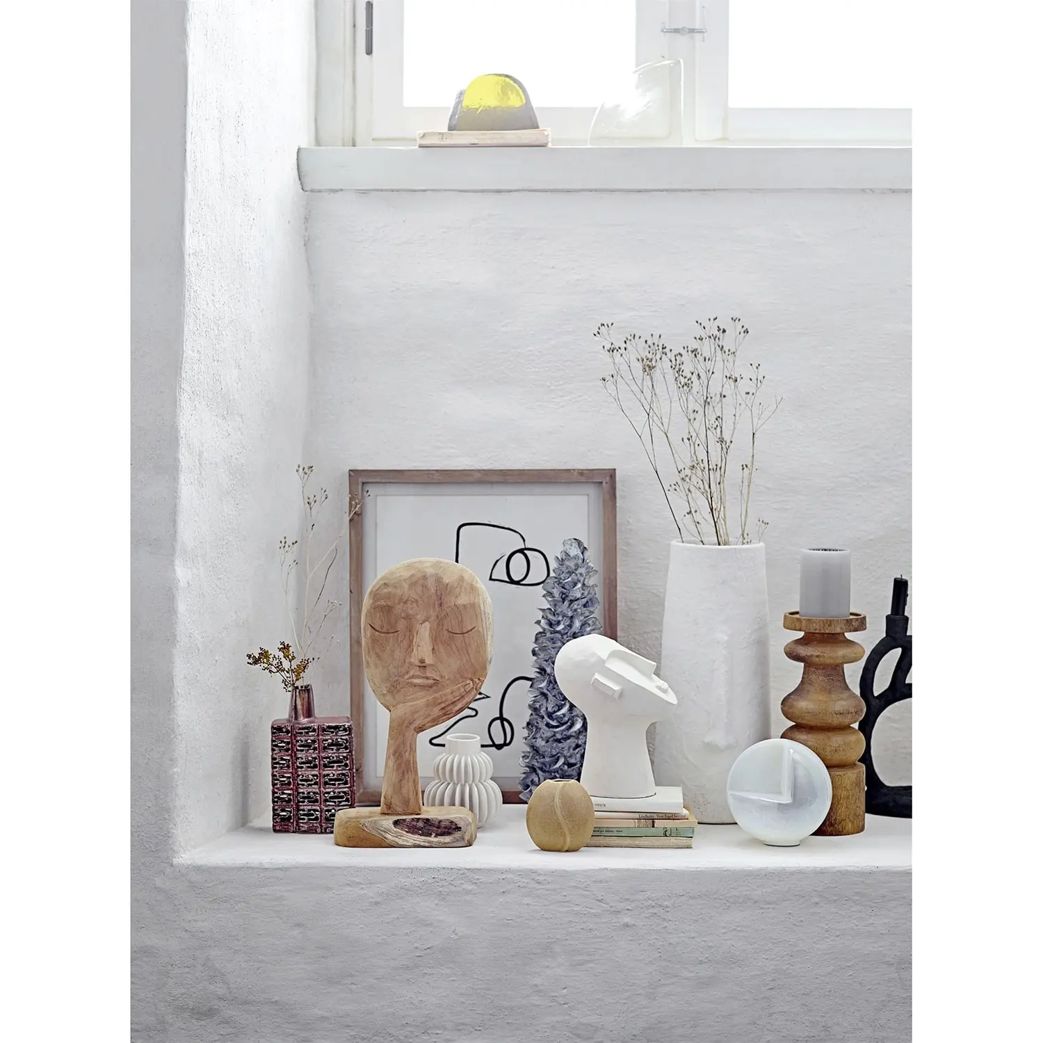 Bloomingville Polyresin Candle Holder Duo, Black 5 Bloomingville Polyresin Candle Holder Duo, Black - Image 3