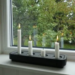 Born In Sweden Stumpastaken Tea Light Holder Long, Black -Candleholders Sales born in sweden stumpastaken candle holder long 4