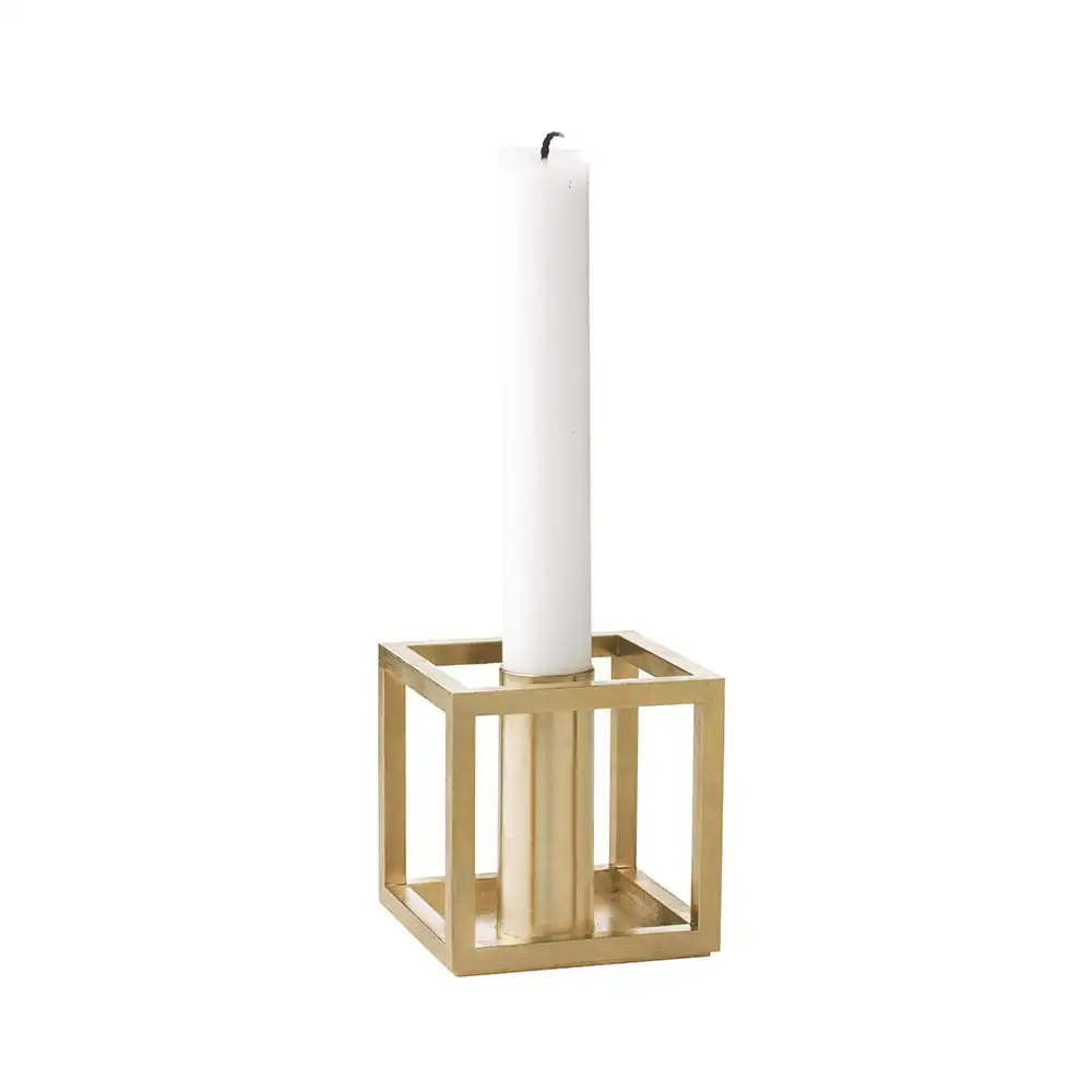 By Lassen Kubus 1 Candle Holder, Brass 3 By Lassen Kubus 1 Candle Holder, Brass