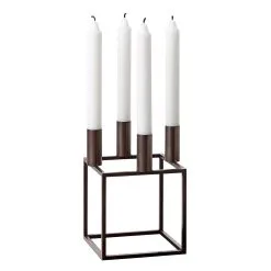 By Lassen Kubus 4 Candle Holder, Burnished Copper