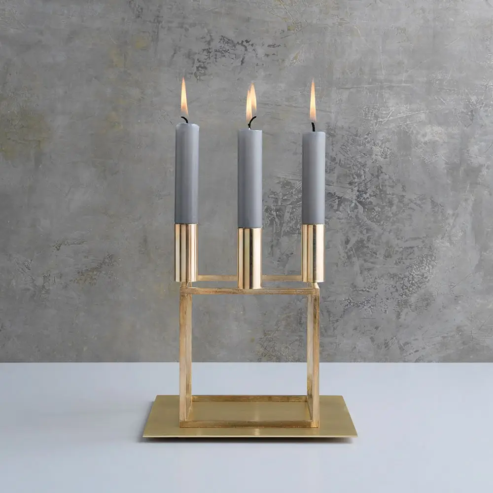 By Lassen Kubus 4 Candle Holder, Brass 5 By Lassen Kubus 4 Candle Holder, Brass - Image 3