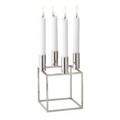 By Lassen Kubus 4 Candle Holder, Nickel