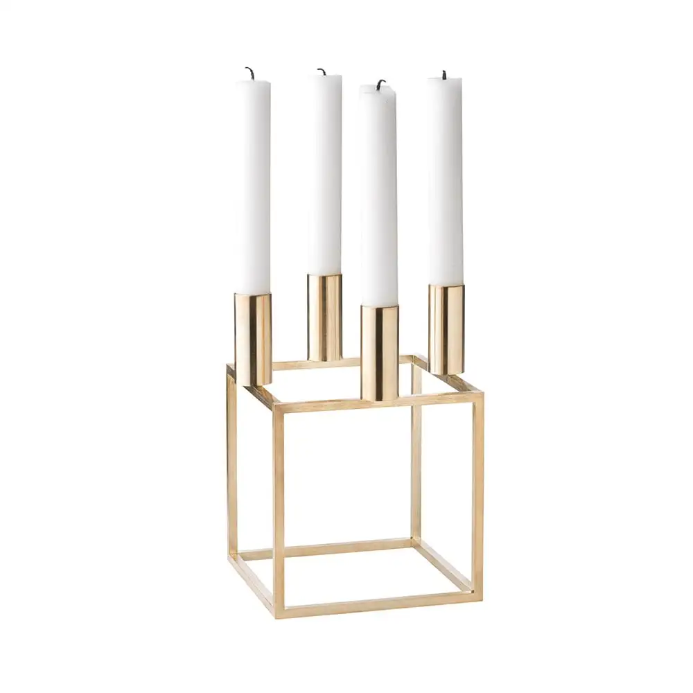 By Lassen Kubus 4 Candle Holder, Brass 3 By Lassen Kubus 4 Candle Holder, Brass