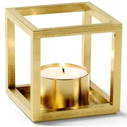 By Lassen Kubus T Candle Holder, Brass