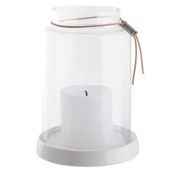 Ernst Candle Holder 20 Cm, White/Clear