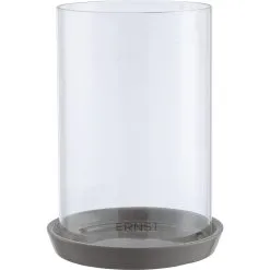 Ernst Candle Holder Pillar Candle With Spike, Grey