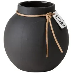 Ernst Stoneware Vase Dark Grey, 10 Cm