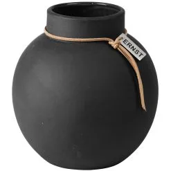 Ernst Stoneware Vase Dark Grey, 13 Cm