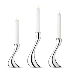 Georg Jensen Cobra Candle Holders Set 3 Pieces, Candles Included