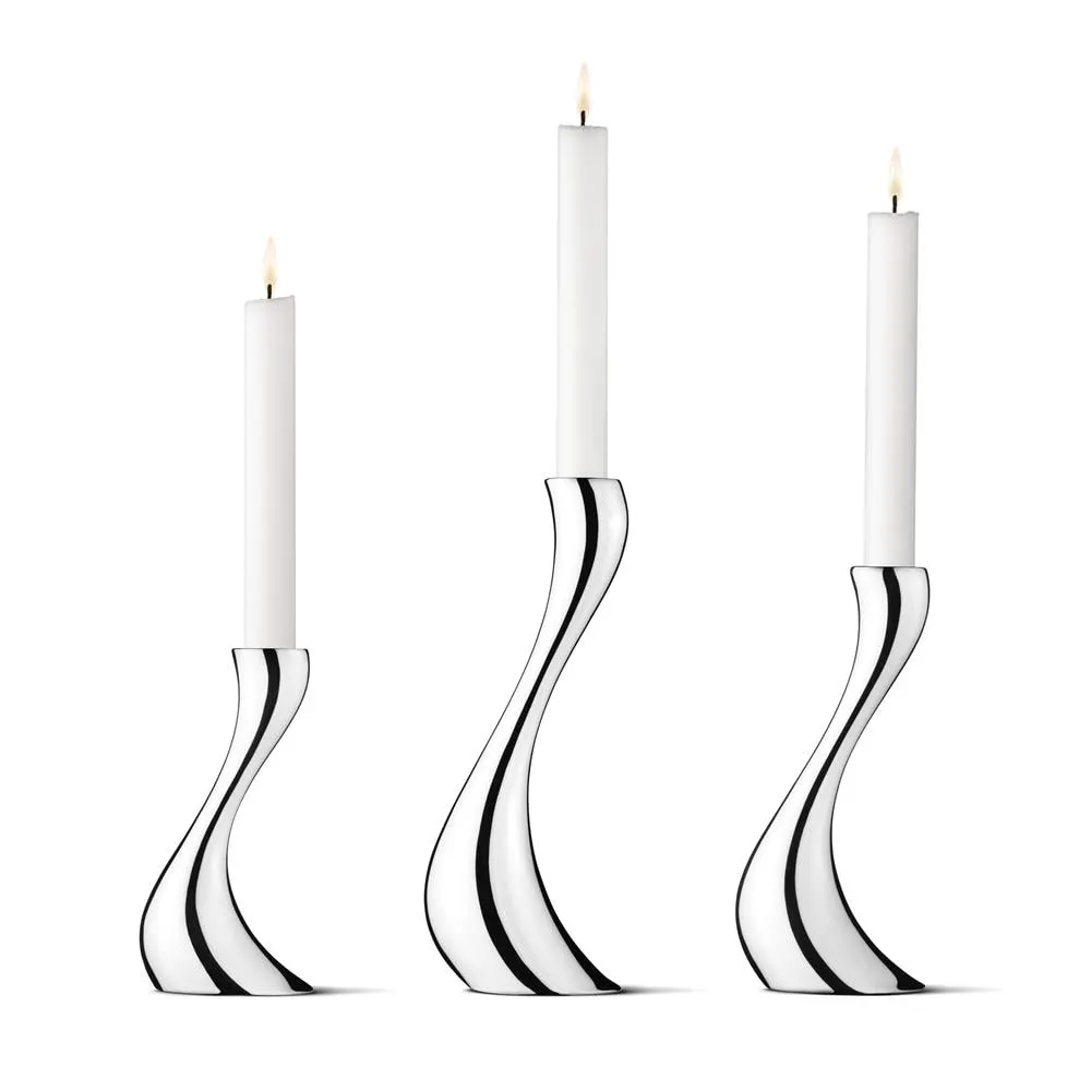 Georg Jensen Cobra Candle Holders, Set 3 Pieces 3 Georg Jensen Cobra Candle Holders, Set 3 Pieces