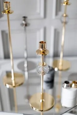 Hilke Collection Alba Candlestick Brass, 30 Cm -Candleholders Sales hilke collection alba candlestick brass 16