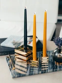 Hilke Collection Cara Candle Holder, Brass -Candleholders Sales hilke collection cara candle holder 16