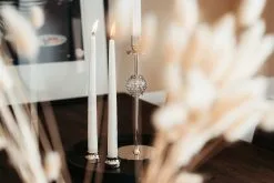 Hilke Collection Chiaro Di Luna Candlestick Nickel-plated Brass, 35 Cm -Candleholders Sales hilke collection chiaro di luna candlestick nickel plated brass 25 1