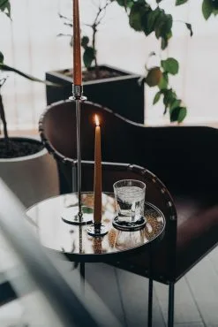 Hilke Collection Chiaro Di Luna Candlestick Nickel-plated Brass, 40 Cm -Candleholders Sales hilke collection chiaro di luna candlestick nickel plated brass 32