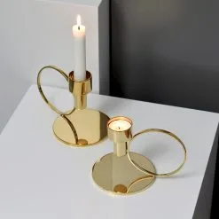 Hilke Collection Insieme Candleholder Brass -Candleholders Sales hilke collection insieme candleholder brass 8