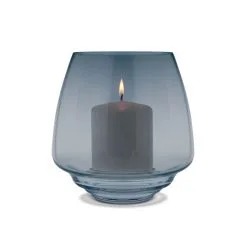 Holmegaard Flow Candle Holder, Blue