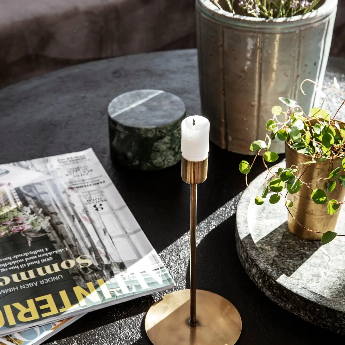 House Doctor Anit Candle Stand 20 Cm, Antique Brass 4 House Doctor Anit Candle Stand 20 Cm, Antique Brass - Image 2