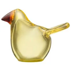 Iittala Birds By Toika Flycather Glass Decoration, Lemon