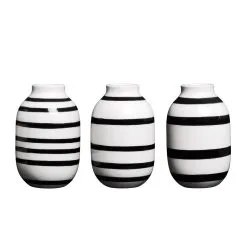 Kähler Omaggio Vase Miniature 3-Pack, Black