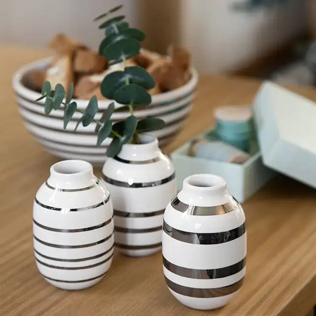 Kähler Omaggio Vase Miniature 3-pack, Silver 4 Kähler Omaggio Vase Miniature 3-pack, Silver - Image 2