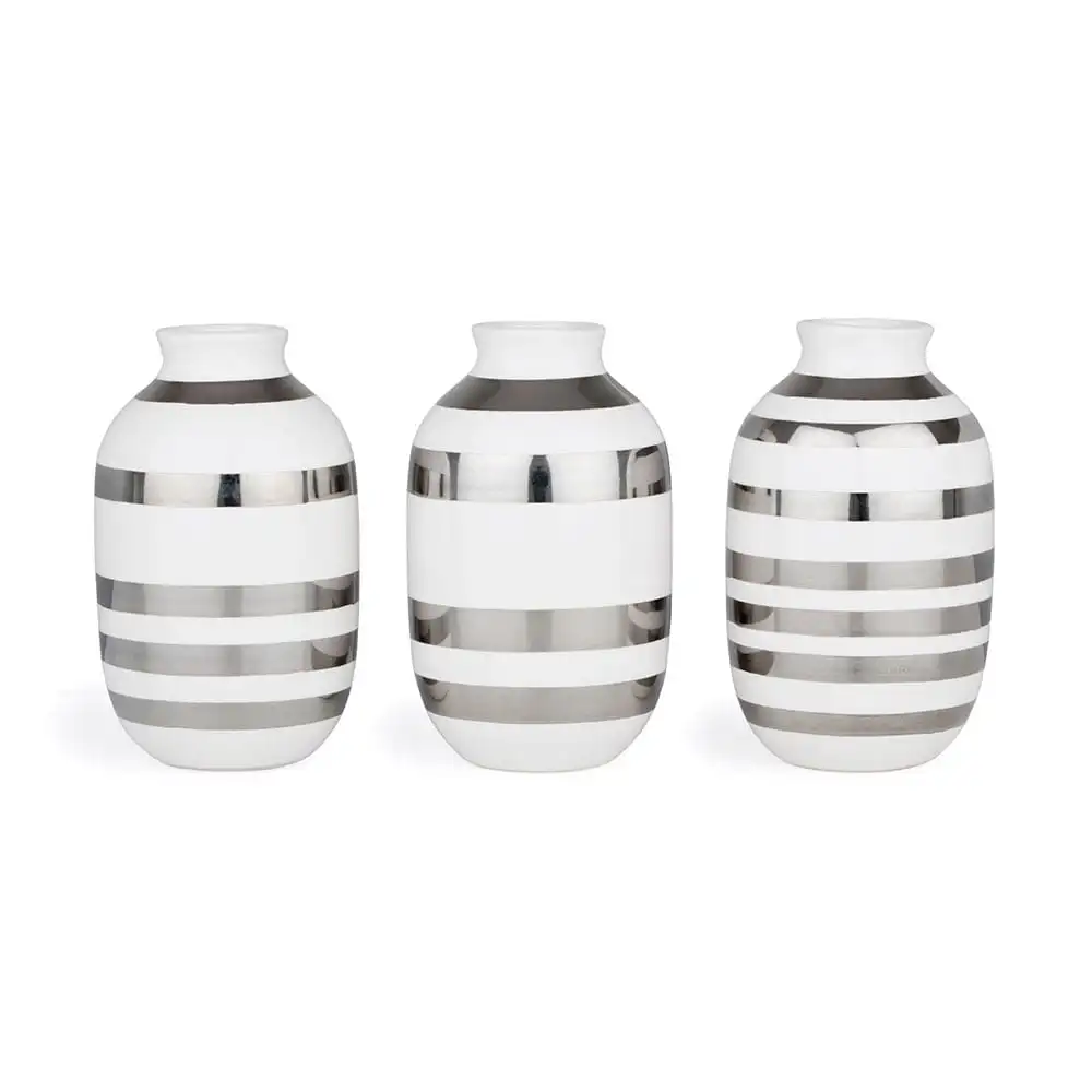 Kähler Omaggio Vase Miniature 3-pack, Silver 3 Kähler Omaggio Vase Miniature 3-pack, Silver