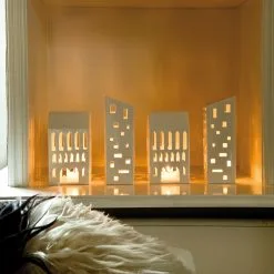 Kähler Urbania Höghus Votive, White -Candleholders Sales kahler urbania hoghus votive white 6