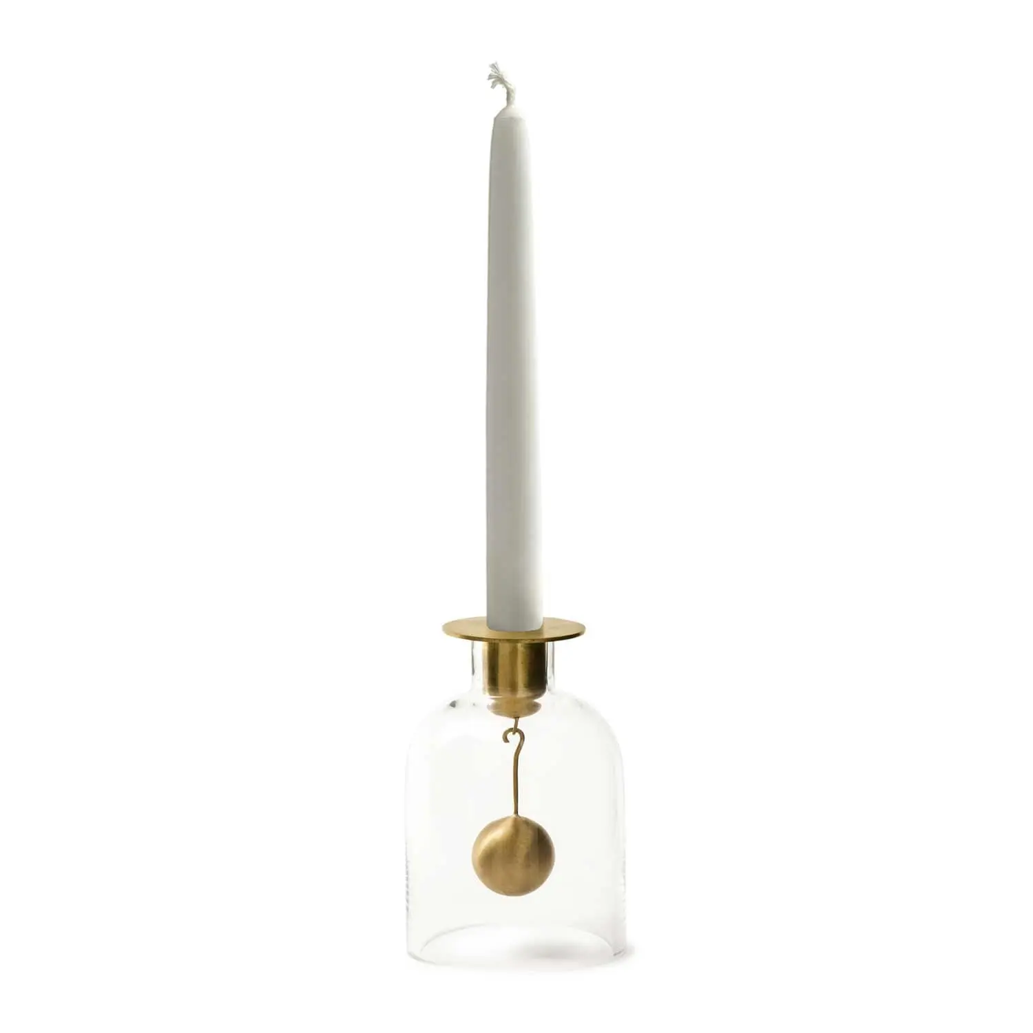 Klong Bell Candle Stick, Glass/Brass 3 Klong Bell Candle Stick, Glass/Brass