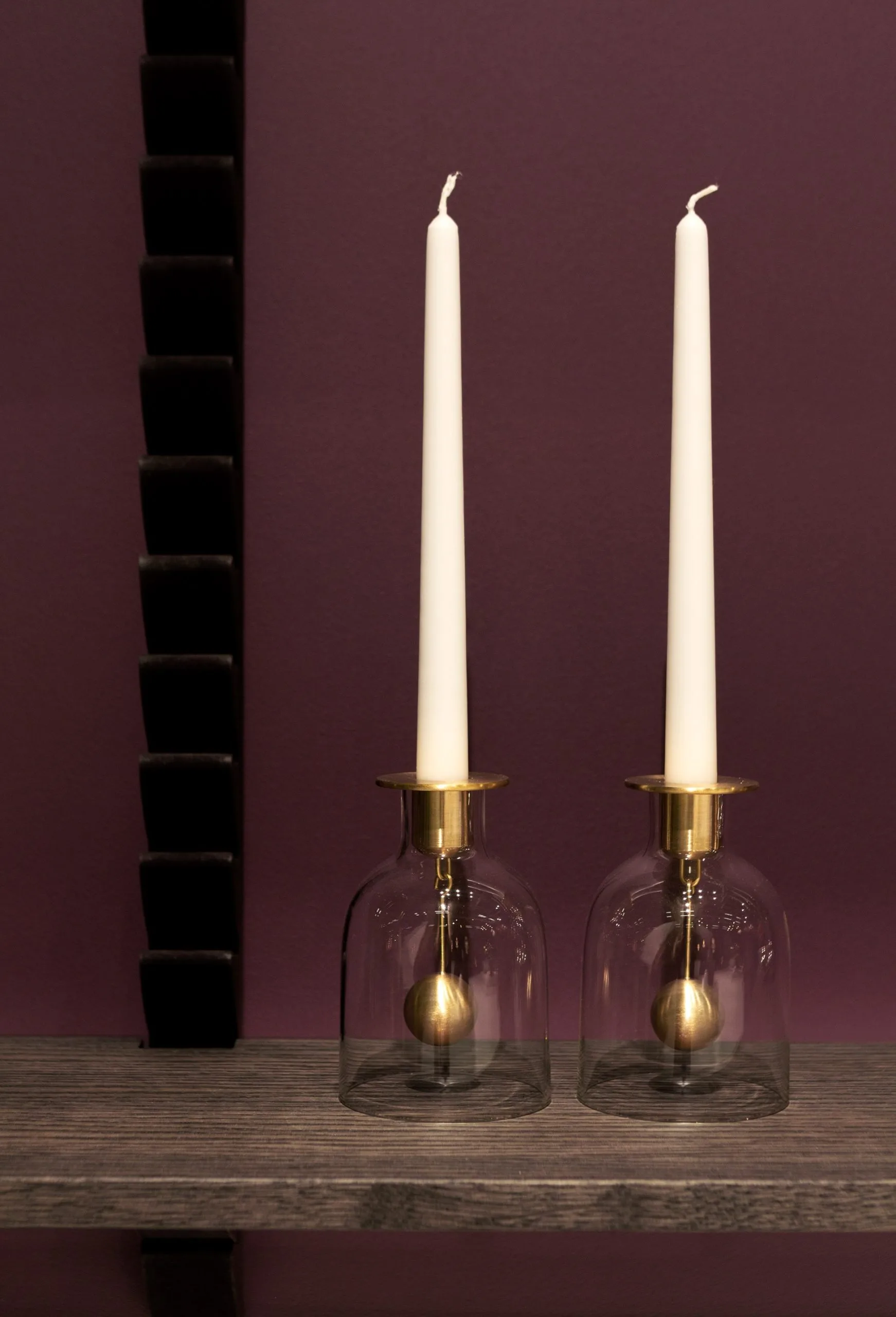 Klong Bell Candle Stick, Glass/Brass 4 Klong Bell Candle Stick, Glass/Brass - Image 2