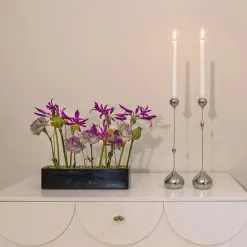 Klong Tender Candlestick High, Nickel -Candleholders Sales klong tender candlestick nickel 9