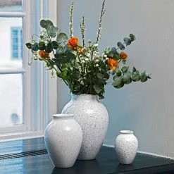 Knabstrup Keramik Vase 12,5 Cm, White/Grey -Candleholders Sales knabstrup keramik vase white grey 11