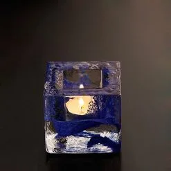 Kosta Boda Candle Holder, Blue 12 Kosta Boda Candle Holder, Blue -Candleholders Sales kosta boda brick candle holder 32