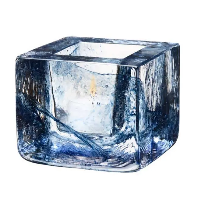 Kosta Boda Candle Holder, Blue 3 Kosta Boda Candle Holder, Blue