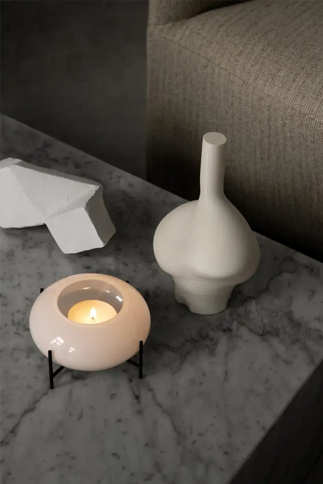 Menu Echasse Hurricane Tea Light Holder, Opal/Bronzed Brass 4 Menu Echasse Hurricane Tea Light Holder, Opal/Bronzed Brass - Image 2