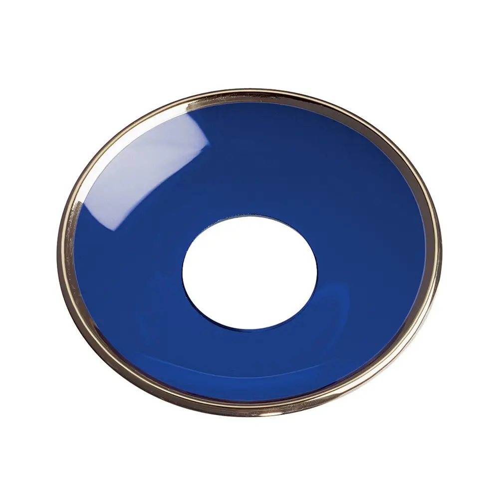 Nybro Crystal Candle Ring, Blue/Gold Border 3 Nybro Crystal Candle Ring, Blue/Gold Border