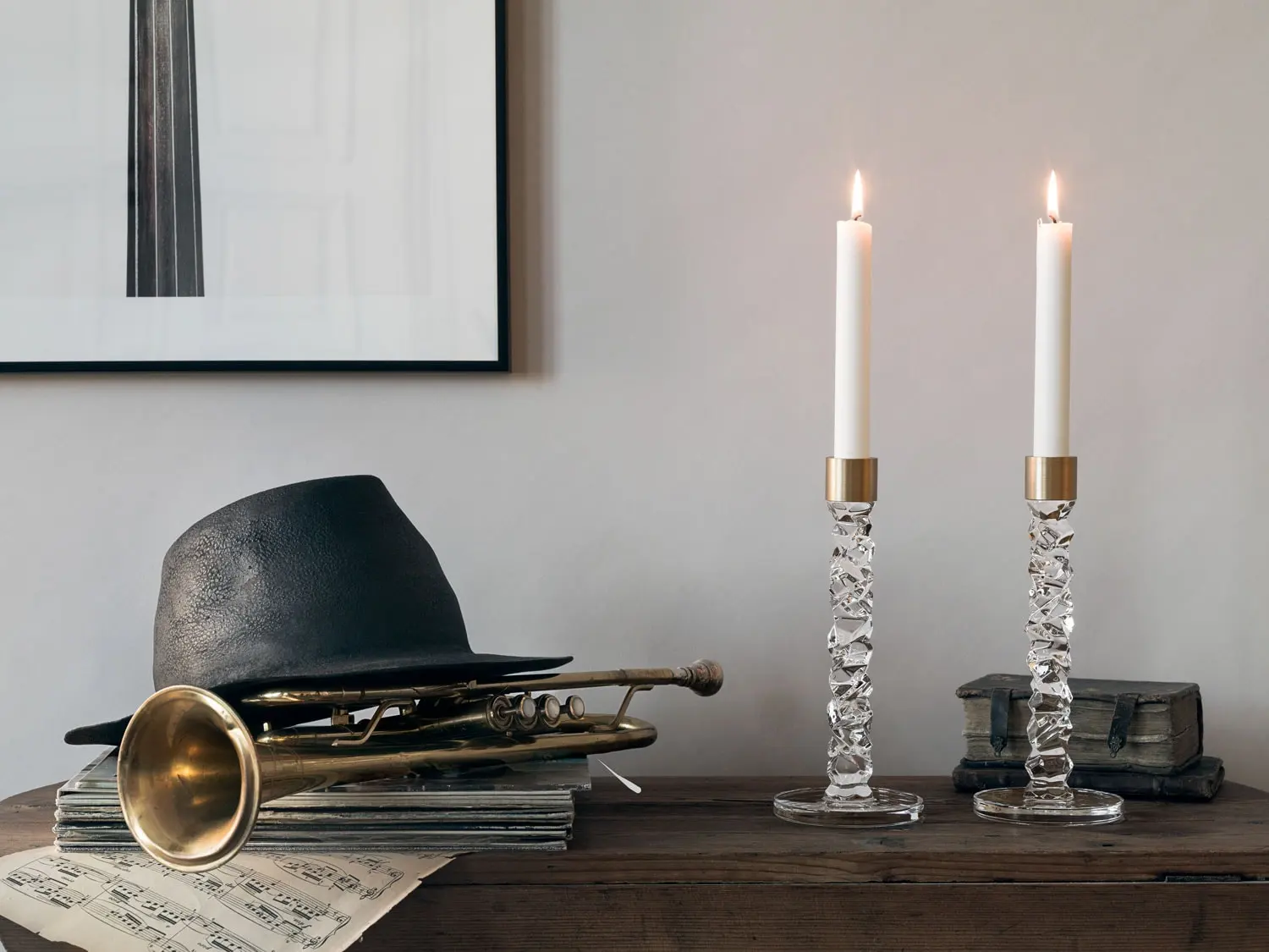 Orrefors Carat Candle Holder H 24,2 Cm, 2-Pack, Brass 4 Orrefors Carat Candle Holder H 24,2 Cm, 2-Pack, Brass - Image 2