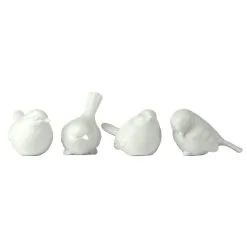 Pols Potten Sparrow Porcelain Birds 4-Pack, White