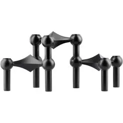 STOFF Nagel Nagel Candlestick 3 Pieces, Matte Black