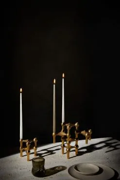 STOFF Nagel Nagel Candlestick 3 Pieces, Brass 12 STOFF Nagel Nagel Candlestick 3 Pieces, Brass -Candleholders Sales stoff nagel candle holder 3 pcs 31