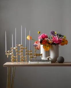 STOFF Nagel Nagel Candlestick 3 Pieces, Brass 13 STOFF Nagel Nagel Candlestick 3 Pieces, Brass -Candleholders Sales stoff nagel candle holder 3 pcs 32