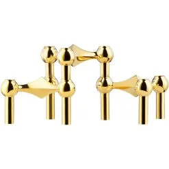 STOFF Nagel Nagel Candlestick 3 Pieces, Brass